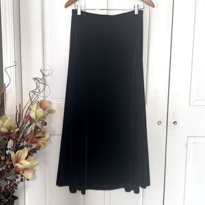 LAURA ASHLEY Black Velvet A-Line Maxi Skirt Sz Small ~ Like New!
